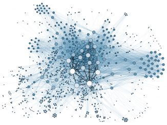 Graph representing the metadata of thousands of archive documents, documenting the social network of hundreds of League of Nations personals (CC-by MARTIN GRANDJEAN - 2014)